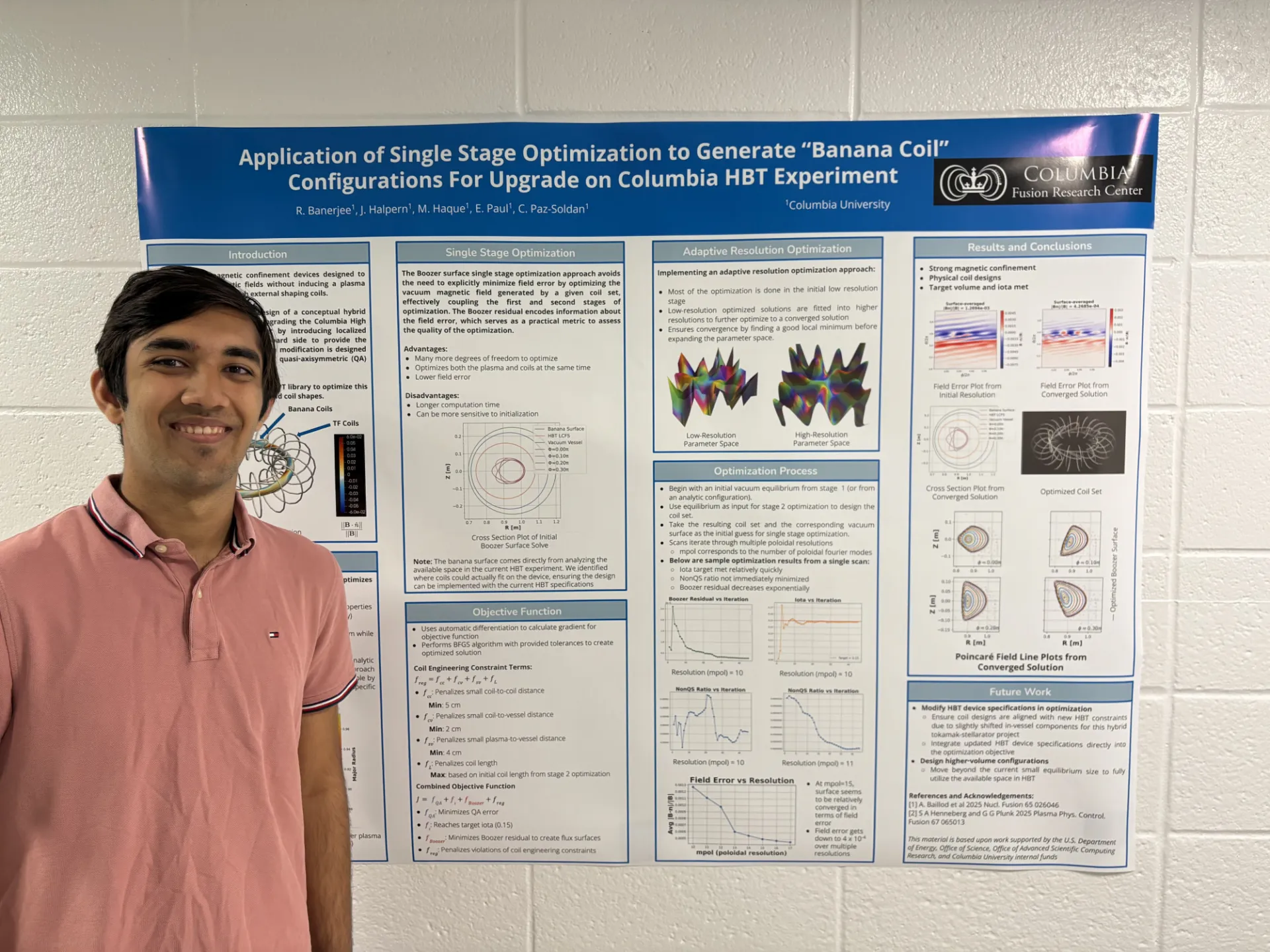 Rithik Banerjee: Application of Single Stage Optimization to Generate “Banana Coil” Configurations for Upgrade on Columbia HBT Experiment