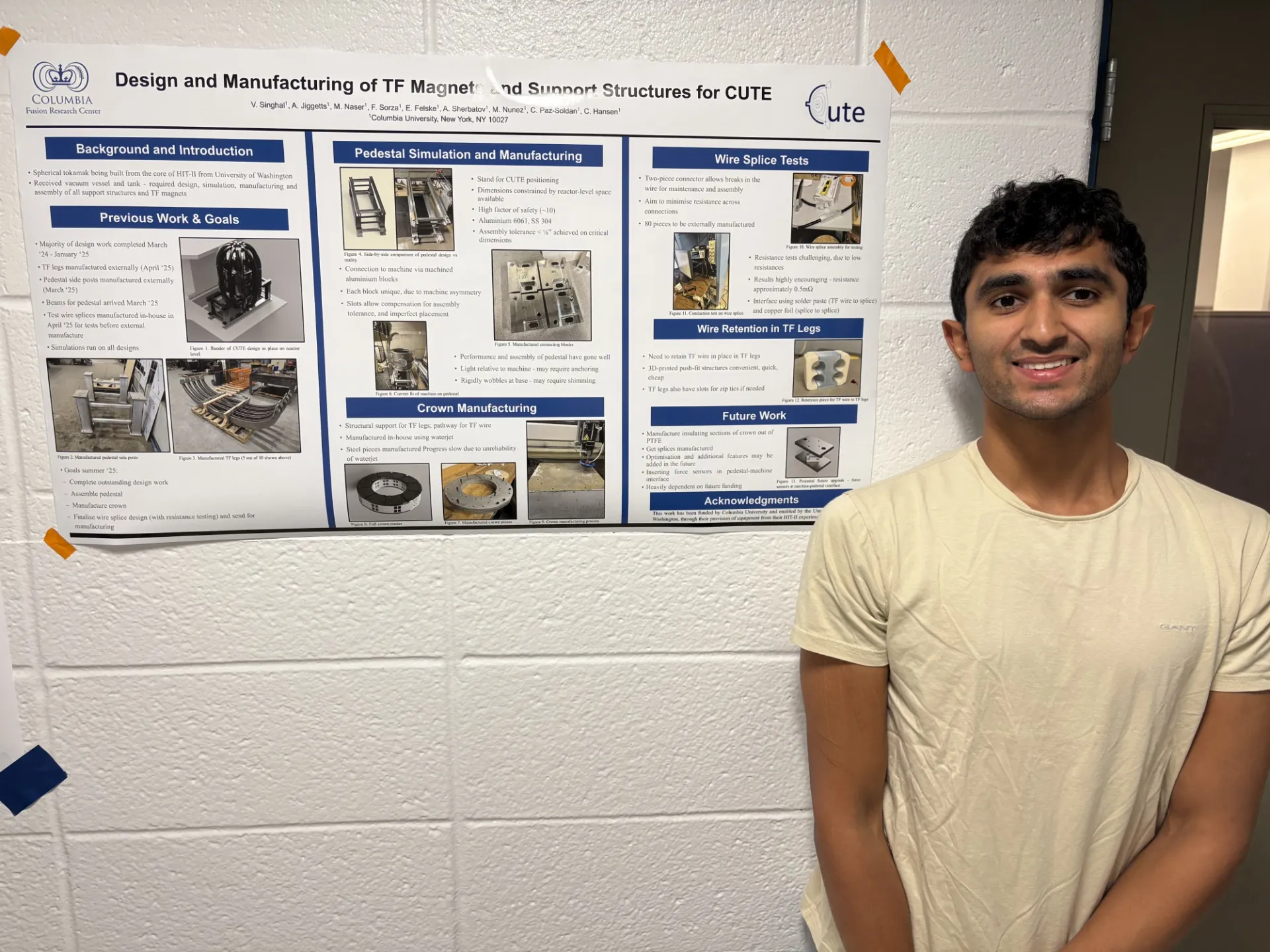 Vayu Singhal: Design and Manufacturing of TF Magnet and Support Structures for CUTE