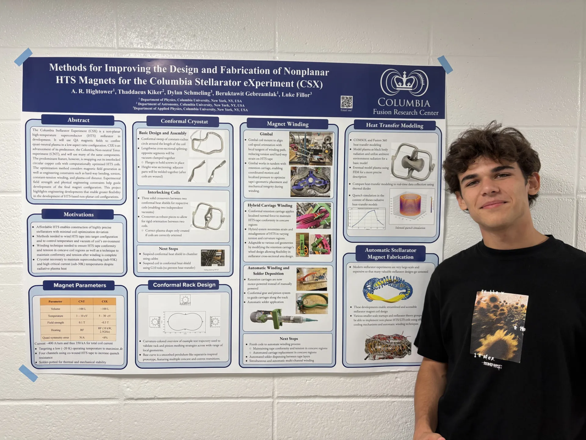 Aiden Hightower: Methods for Improving the Design and Fabrication of Nonplanar HTS Magnets for the Columbia Stellerator eXperiment (CSX)