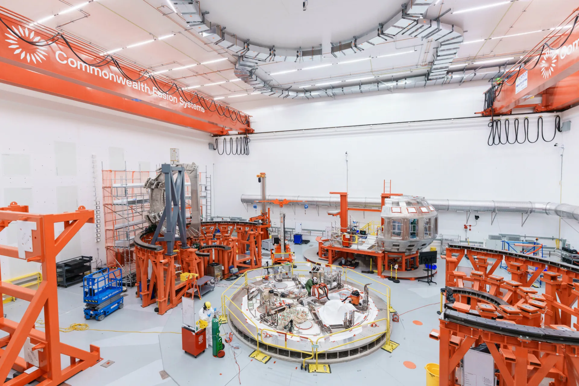 Tokamak Hall with cryostat base. Image Credit: Commonwealth Fusion Systems