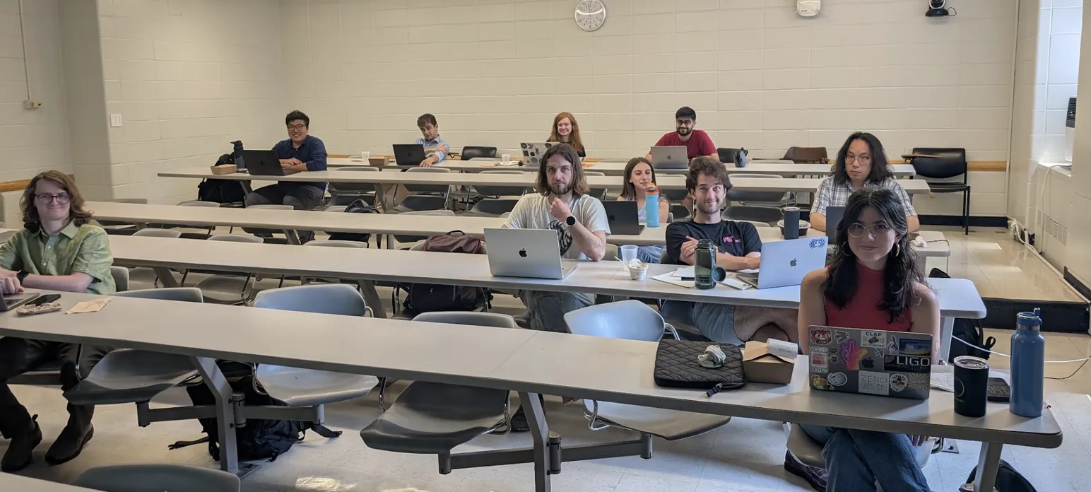 Graduate students, undergraduate summer interns, and researchers collaborate during the 2026 Columbia Fusion Research Center Magnetics Analysis Hackathon, where teams developed an open-source software platform for analyzing magnetic diagnostics in tokamak fusion experiments.