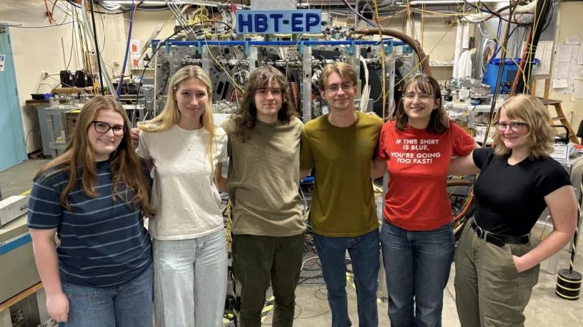 The six REU students from across the country