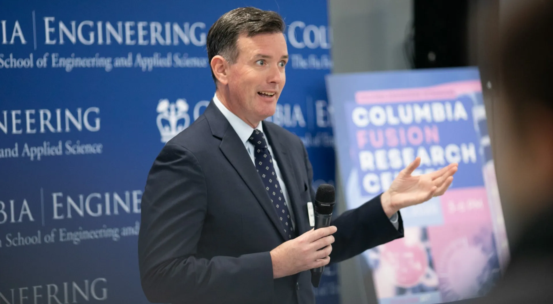 Andrew Holland, CEO of the Fusion Industry Association, speaks at Columbia