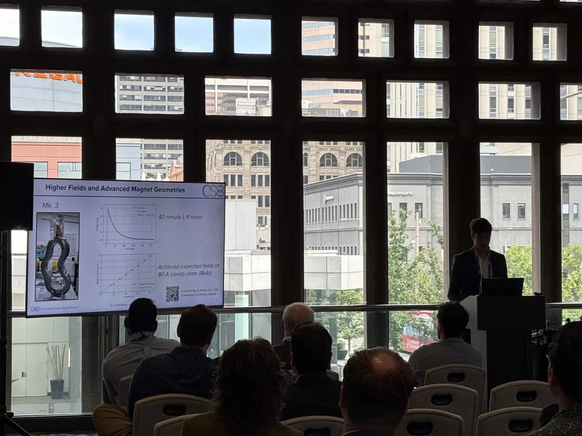 Dylan Schmeling presenting the Columbia Stellarator eXperiment